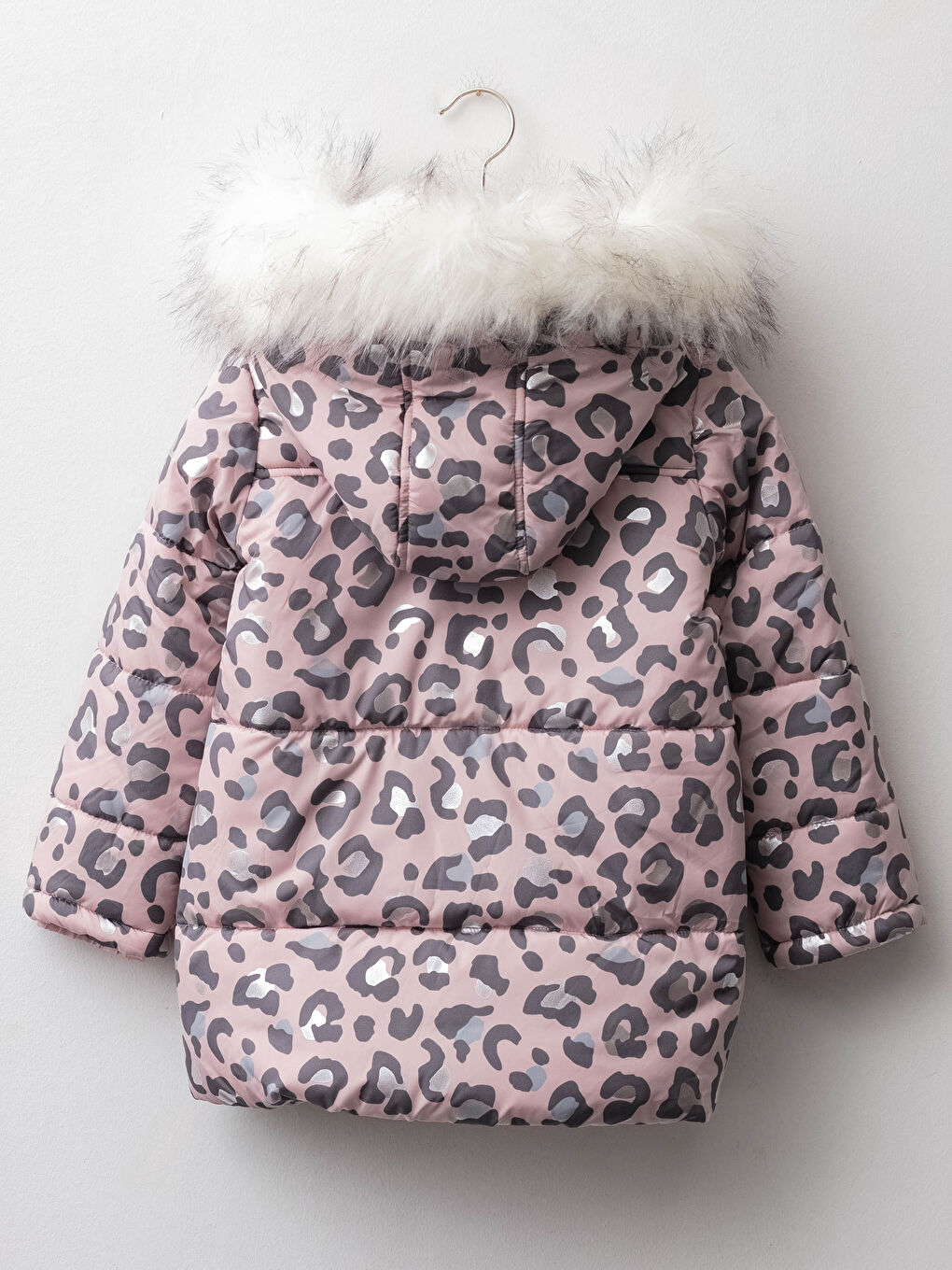 Капюшонды принтті қыз пальто-1