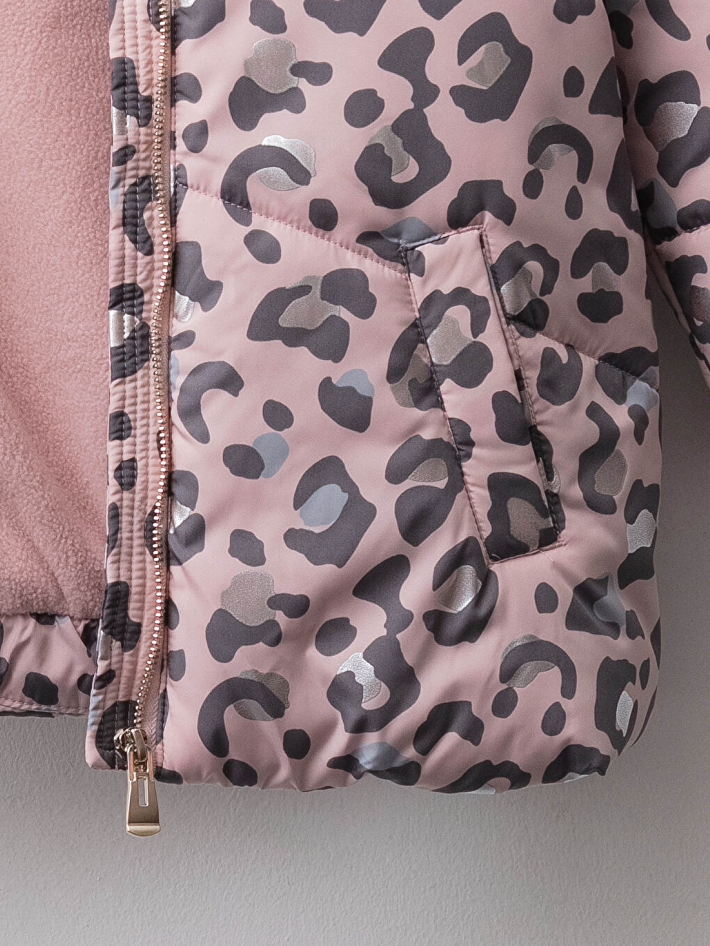 Капюшонды принтті қыз пальто-2