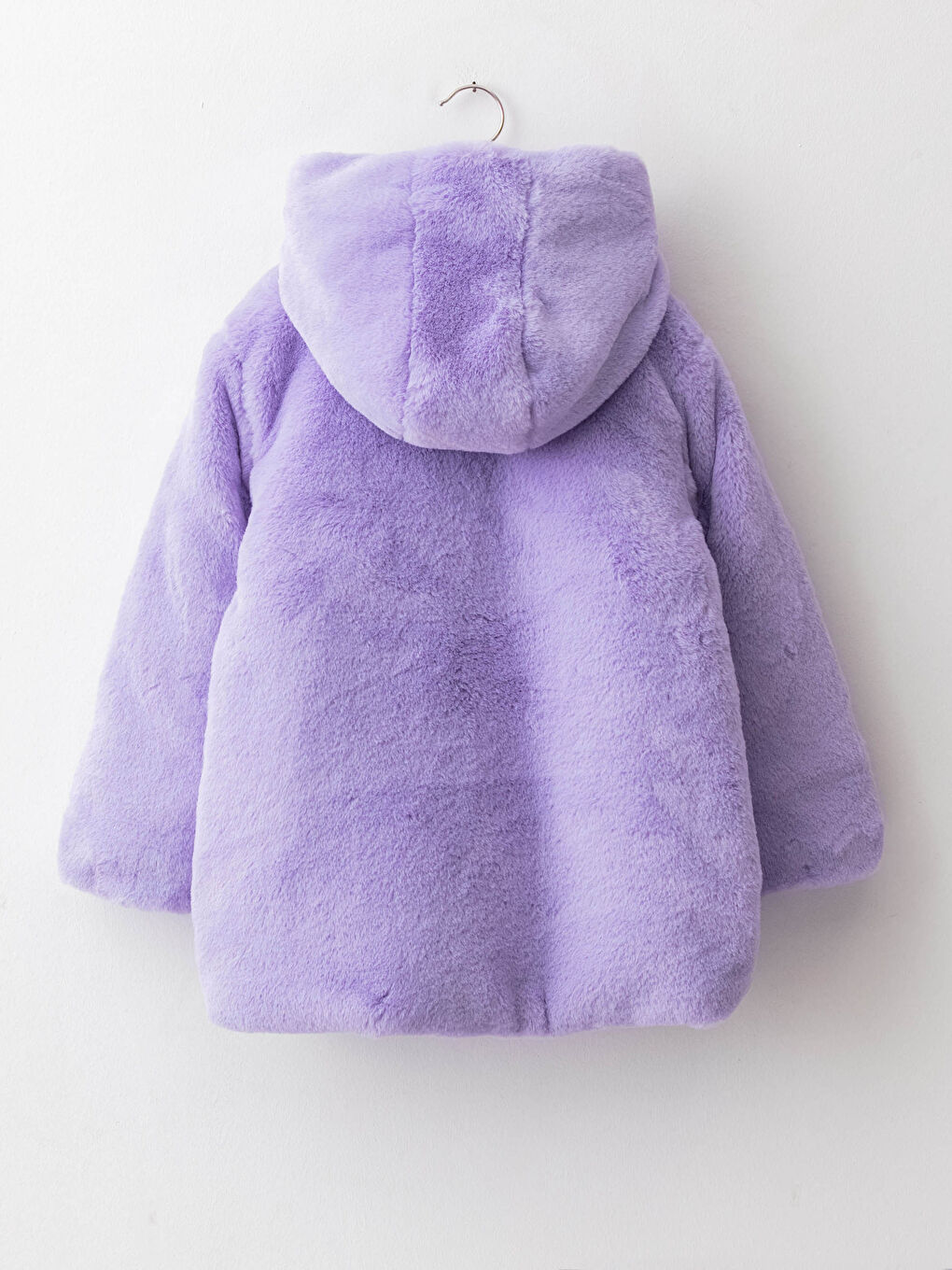Hooded Embroidery Detailed Girls' Plush Coat-1