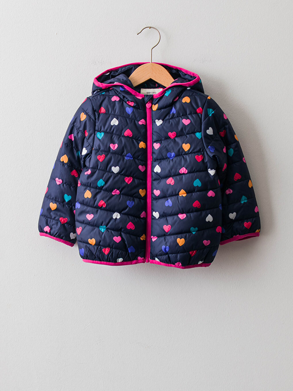 LCW baby Hooded Long Sleeve Printed Baby Girl Zipper Coat -W10483Z1-LSG