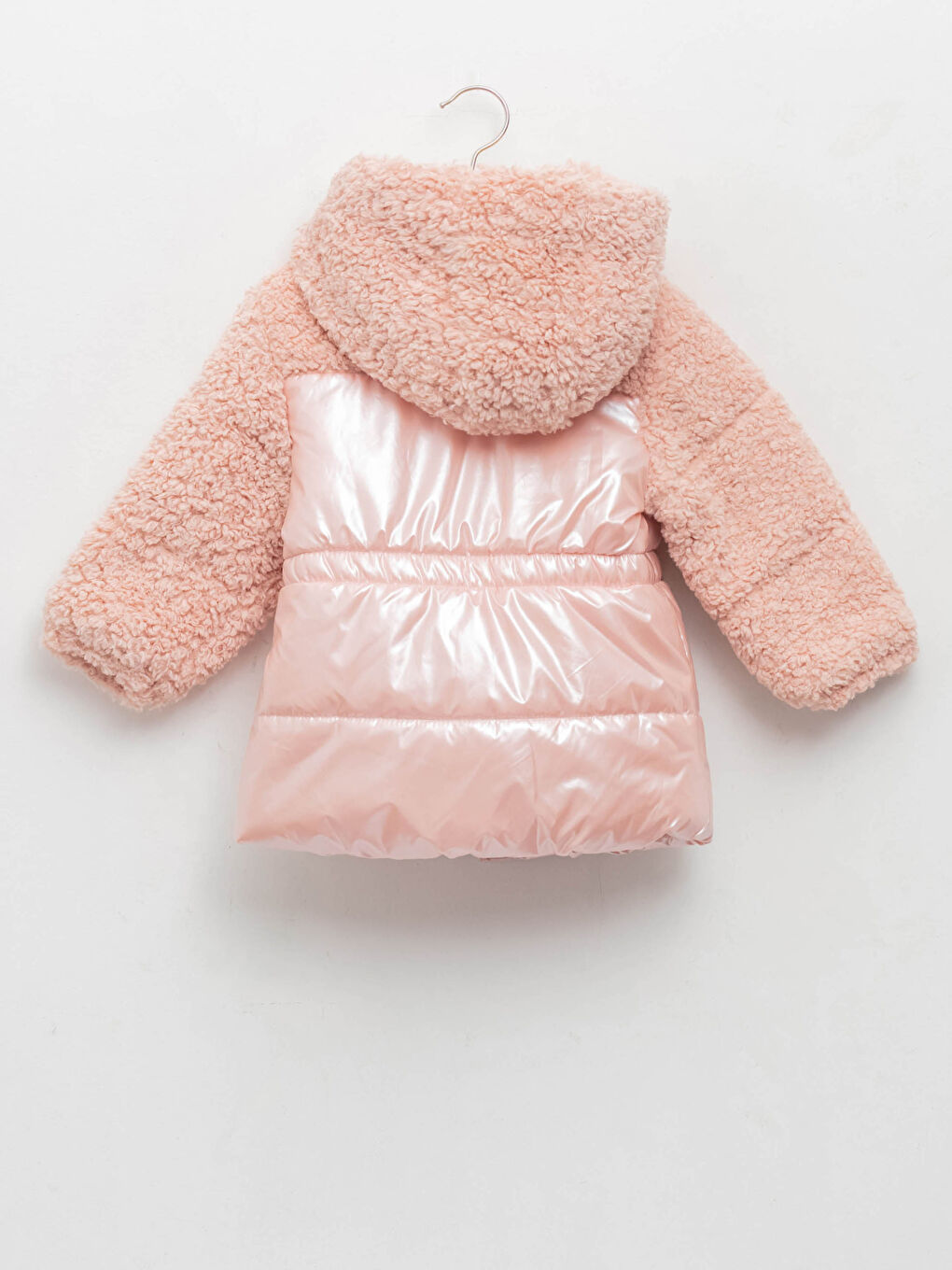 Пальто для малышки девочки с капюшоном на молнии толстое-1