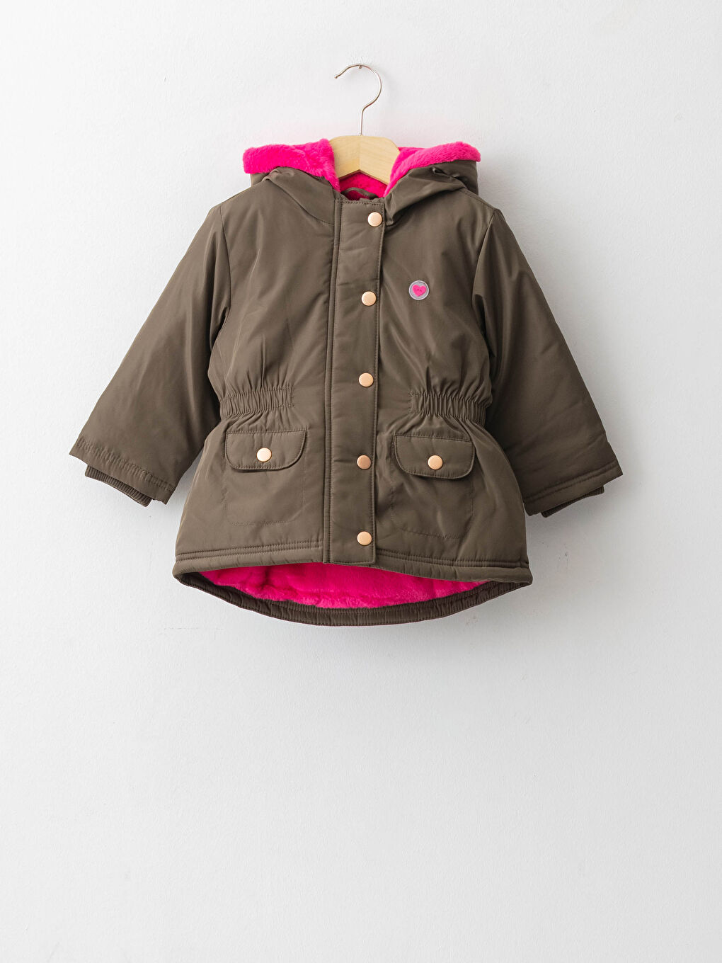 Baby Girl Hooded Zippered Thick Coat
