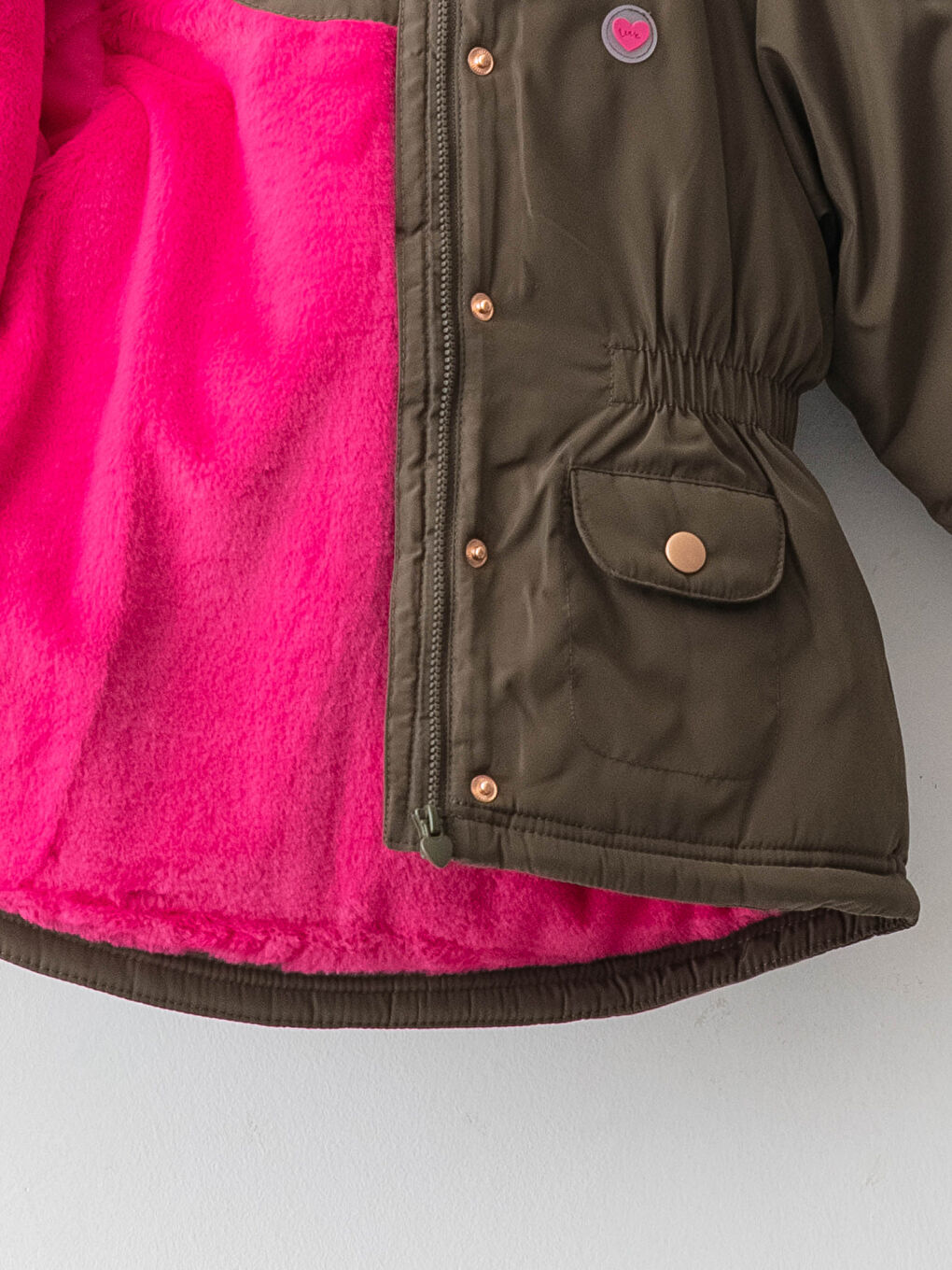 Baby Girl Hooded Zippered Thick Coat-2