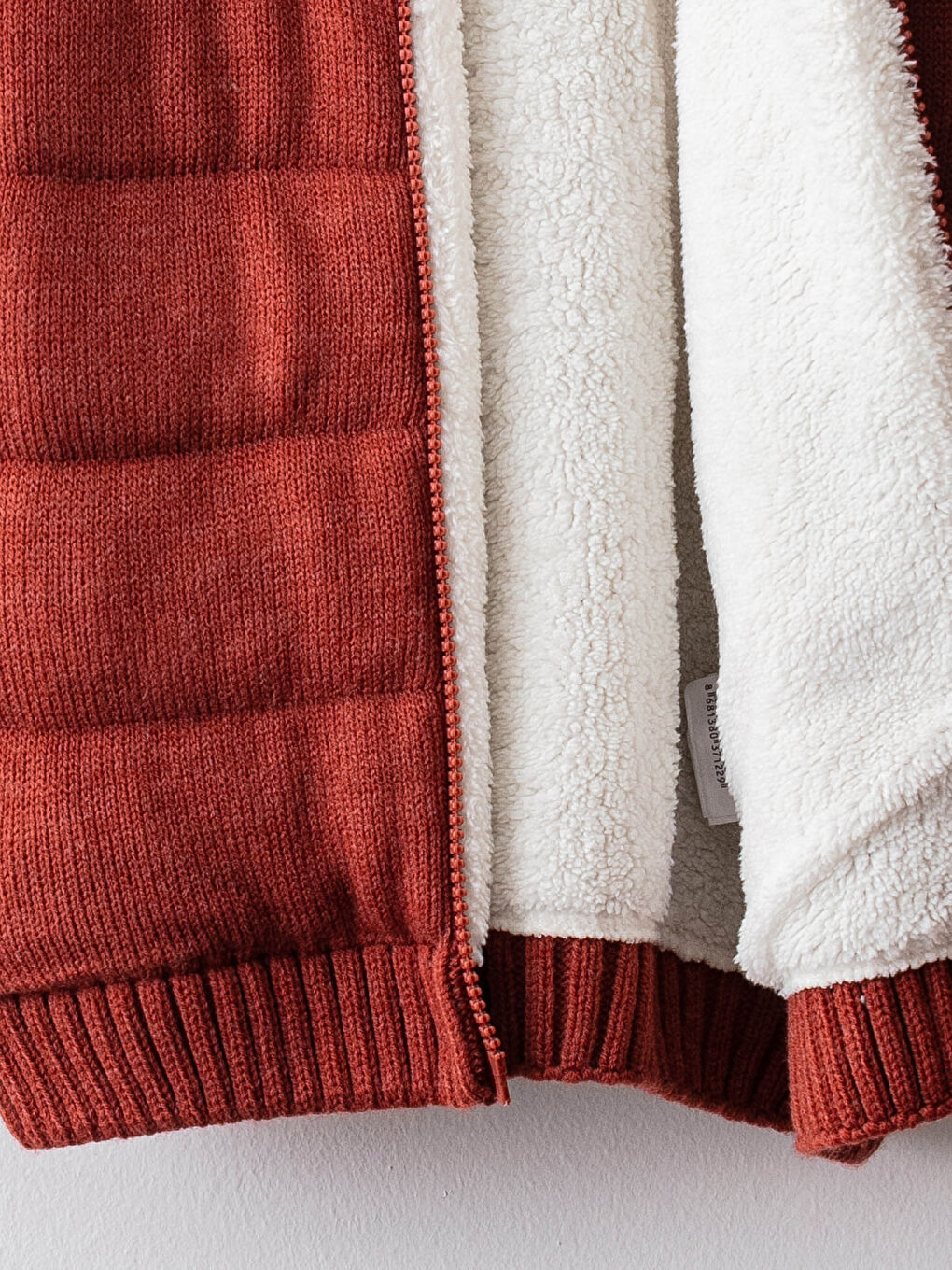 Kahverengi Kapüşonlu Uzun Kollu Erkek Bebek Triko Fermuarlı Hırka-2