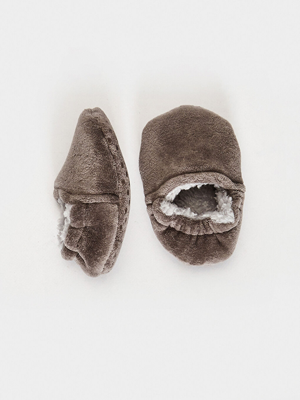 Gri Erkek Bebek Yürüme Öncesi Ev Ayakkabısı-4