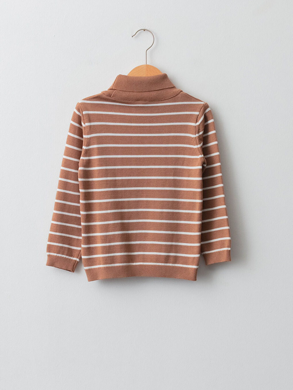 سترة تريكو مخططة كم طويل ياقة هاي نيك اولاد رضع-1