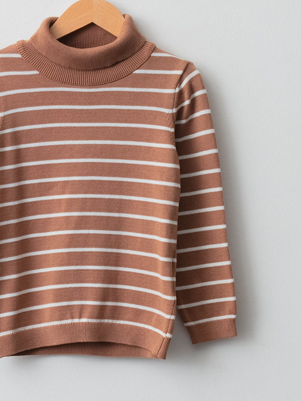 سترة تريكو مخططة كم طويل ياقة هاي نيك اولاد رضع-2