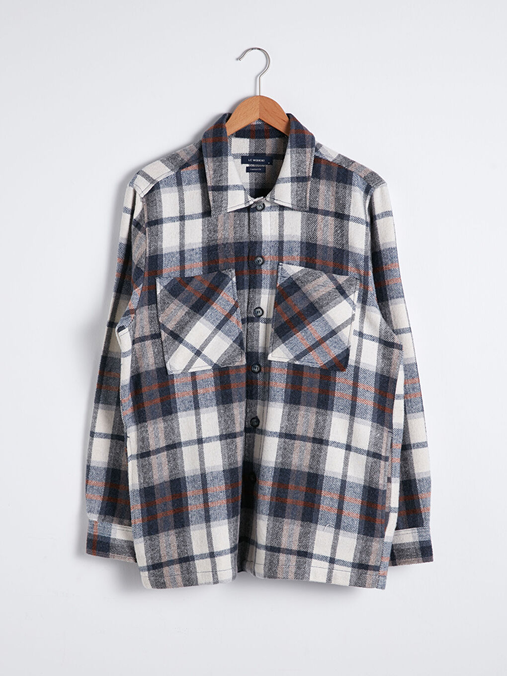 Surchemise Pour Hommes Coupe Décontractée À Manches Longues En Gabardine Écossaise-4