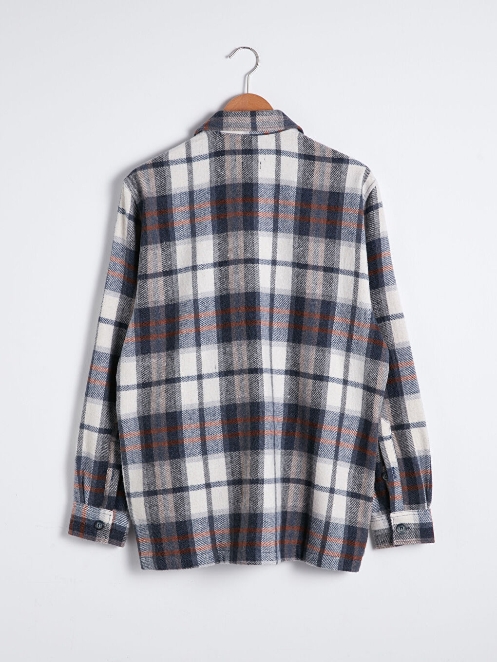 Surchemise Pour Hommes Coupe Décontractée À Manches Longues En Gabardine Écossaise-5