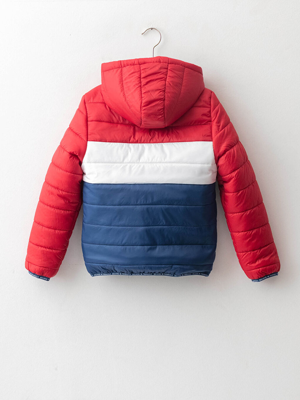 Hooded Color Block Long Sleeve Boy's Down Jacket-1