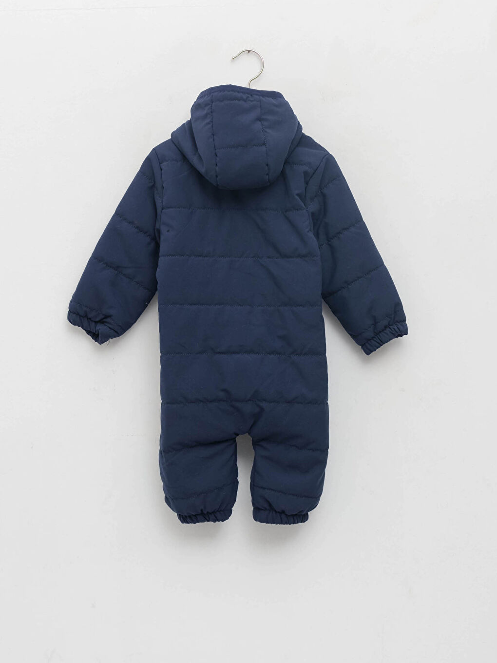 Lacivert Kapüşonlu Uzun Kollu Basic Erkek Bebek Fermuarlı Astronot Mont-1