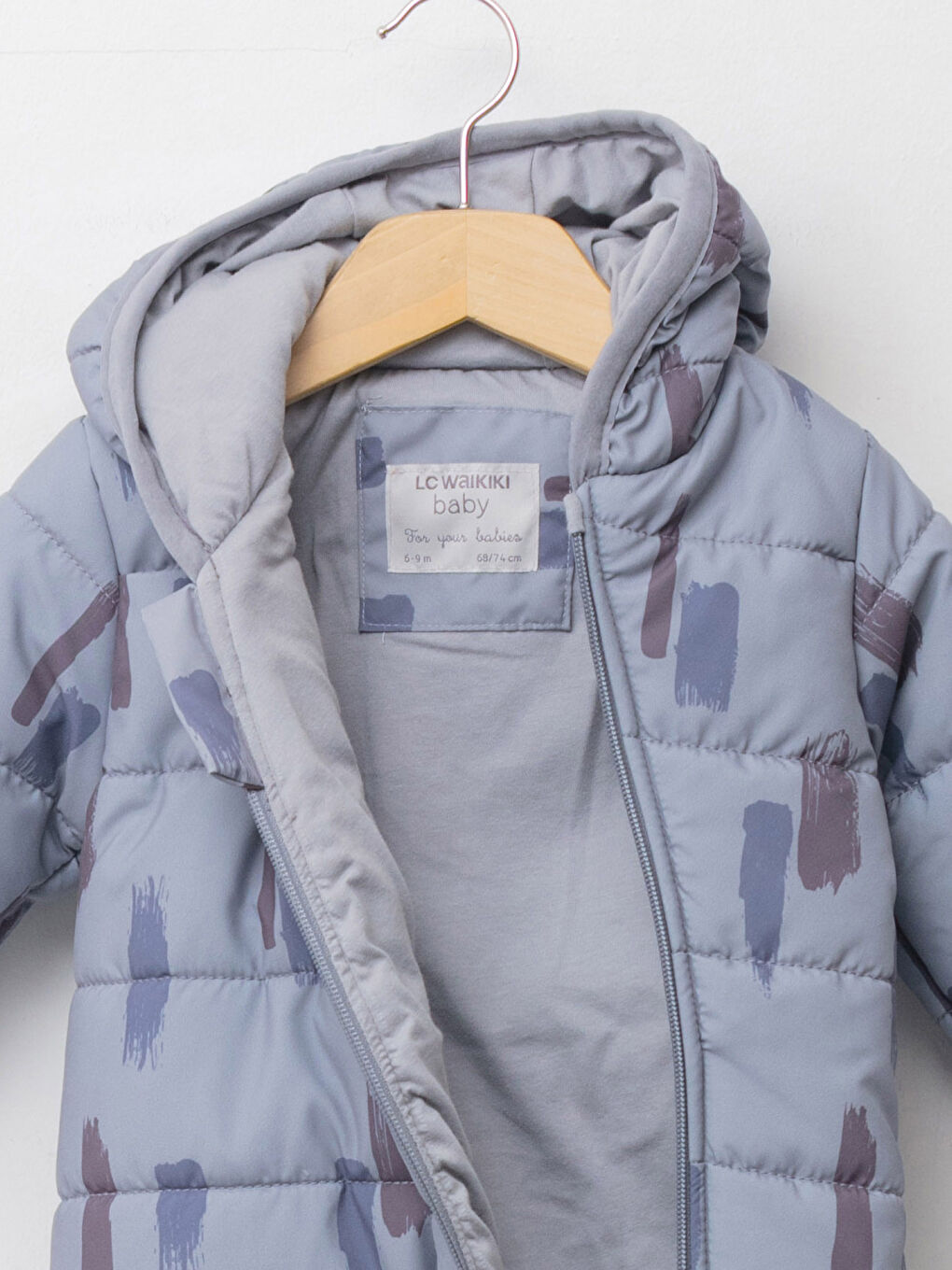 Palton Astronaut cu Fermoar, Imprimat, cu Glugă și Mânecă Lungă pentru Bebeluși Băieți-2