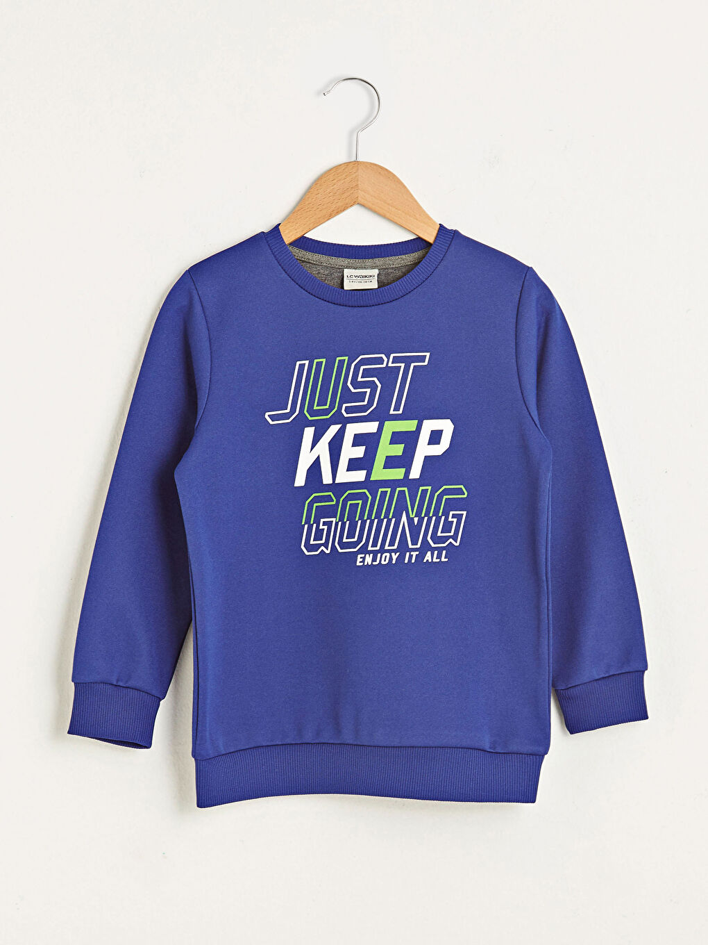 Crew Neck Printed Long Sleeve Boys' Sweatshirt