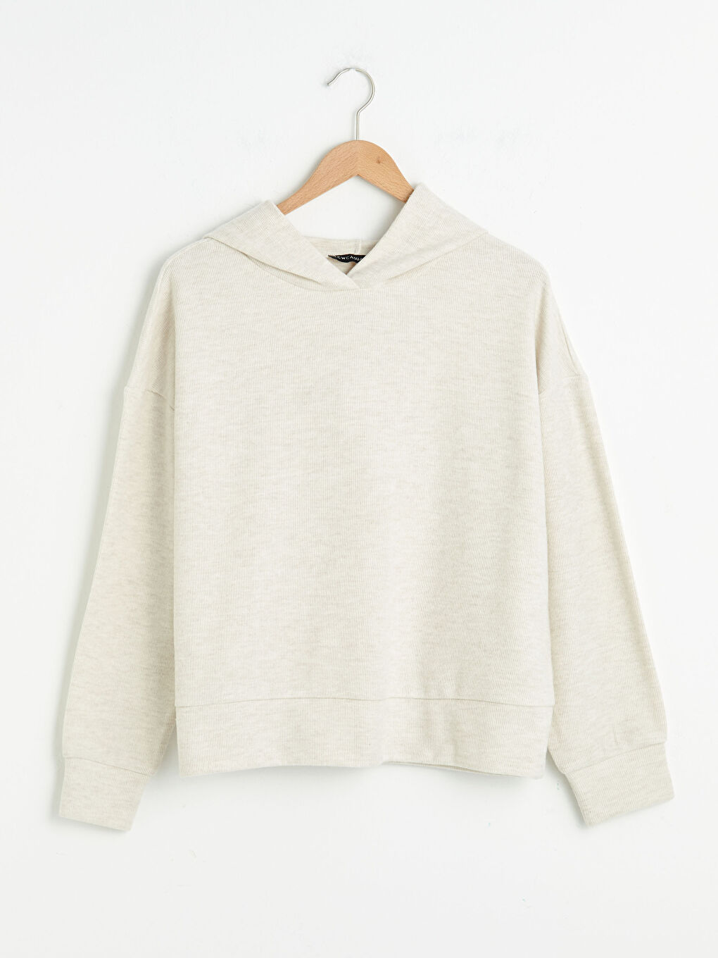 Hooded Plain Long Sleeve Women's Sweatshirt-4
