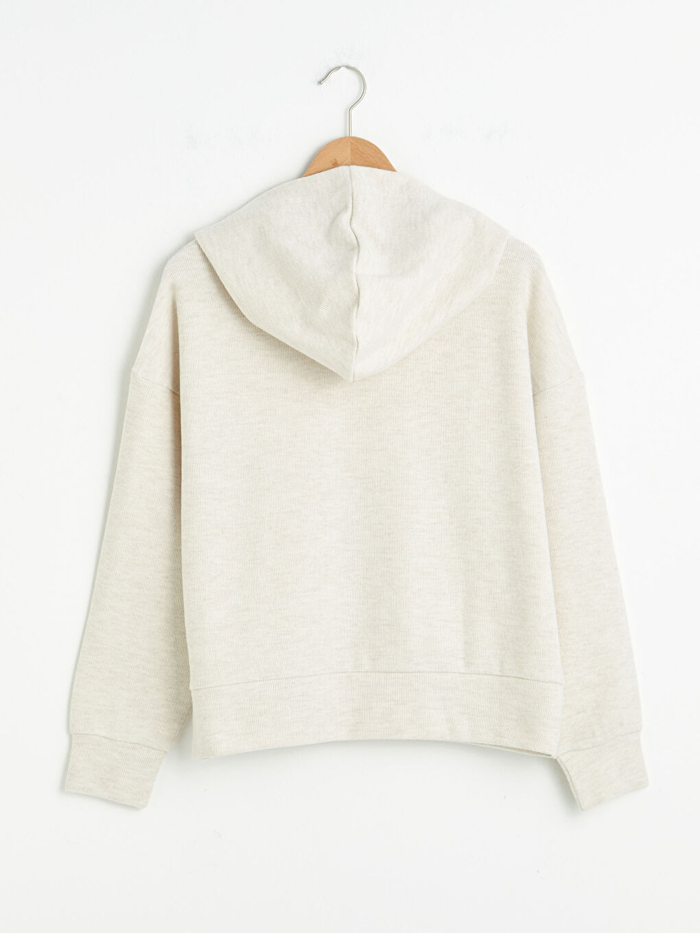 Hooded Plain Long Sleeve Women's Sweatshirt-6