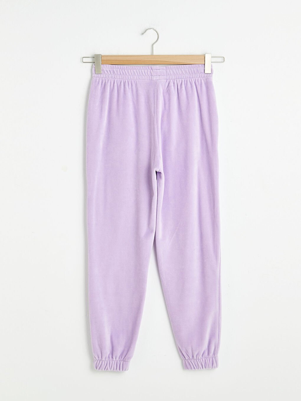 Women's Velvet Tracksuit Bottom With Elastic Waist-6