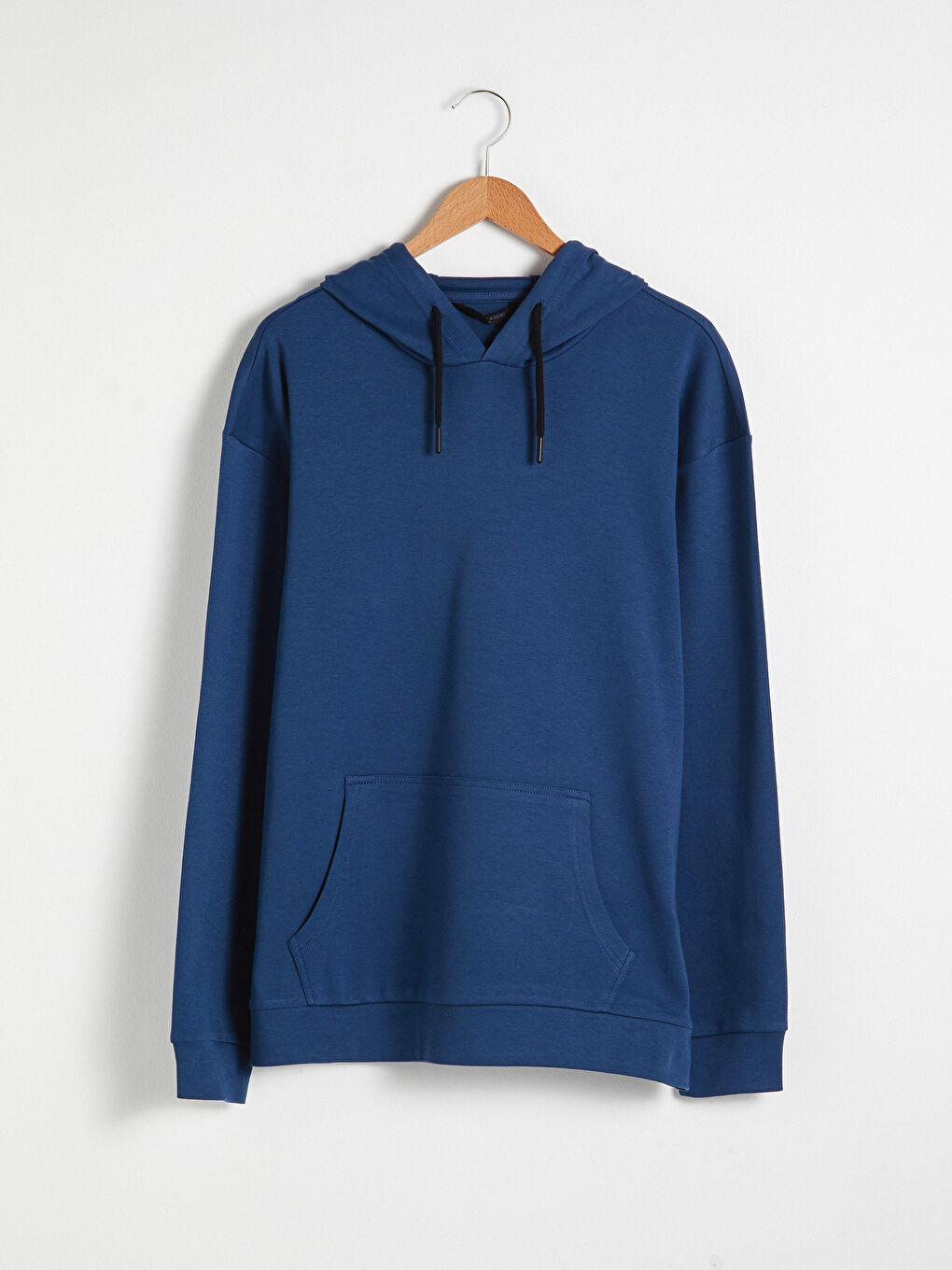 İndigo Kanguru Cepli Hoodie-5