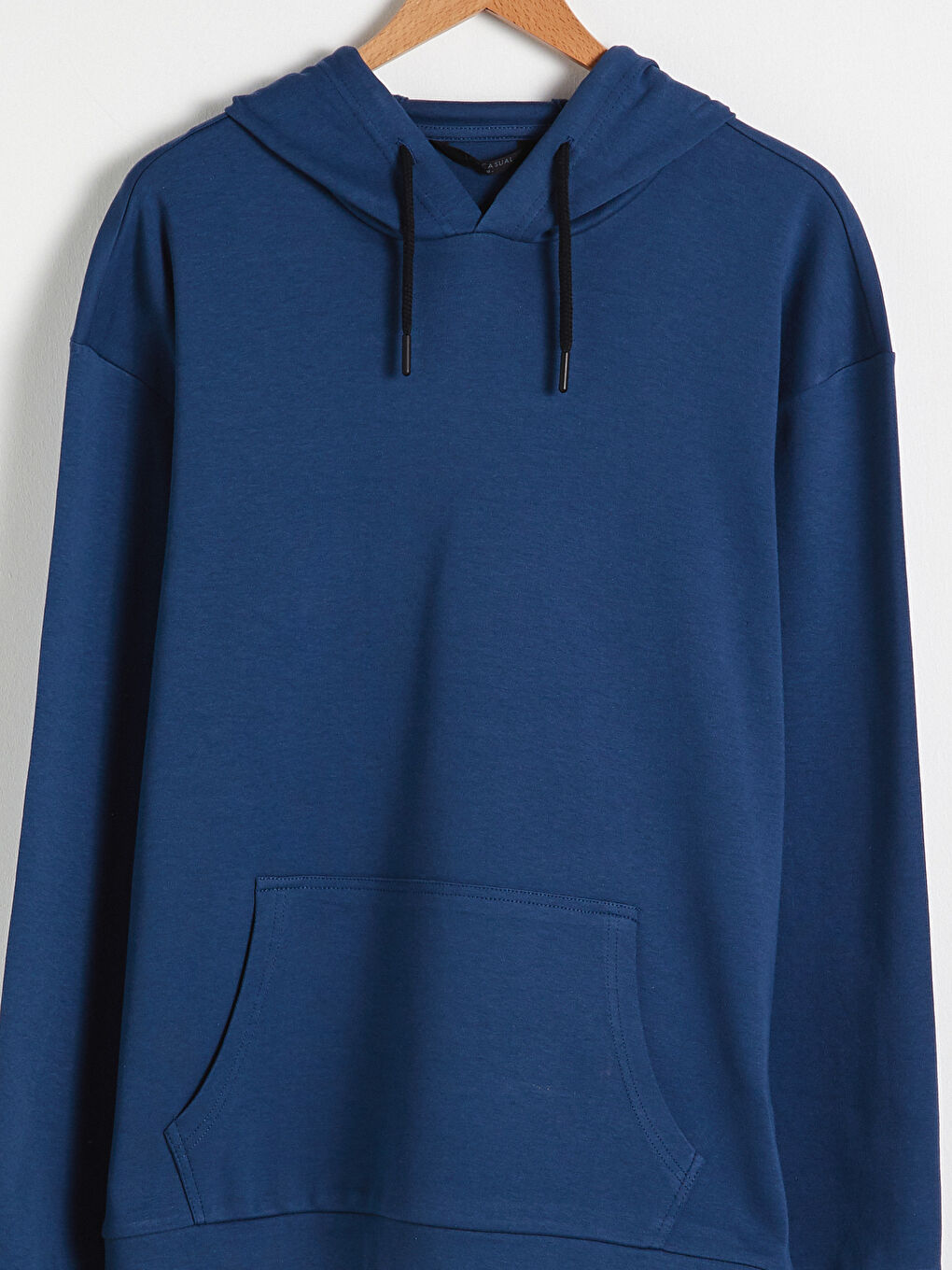 İndigo Kanguru Cepli Hoodie-7