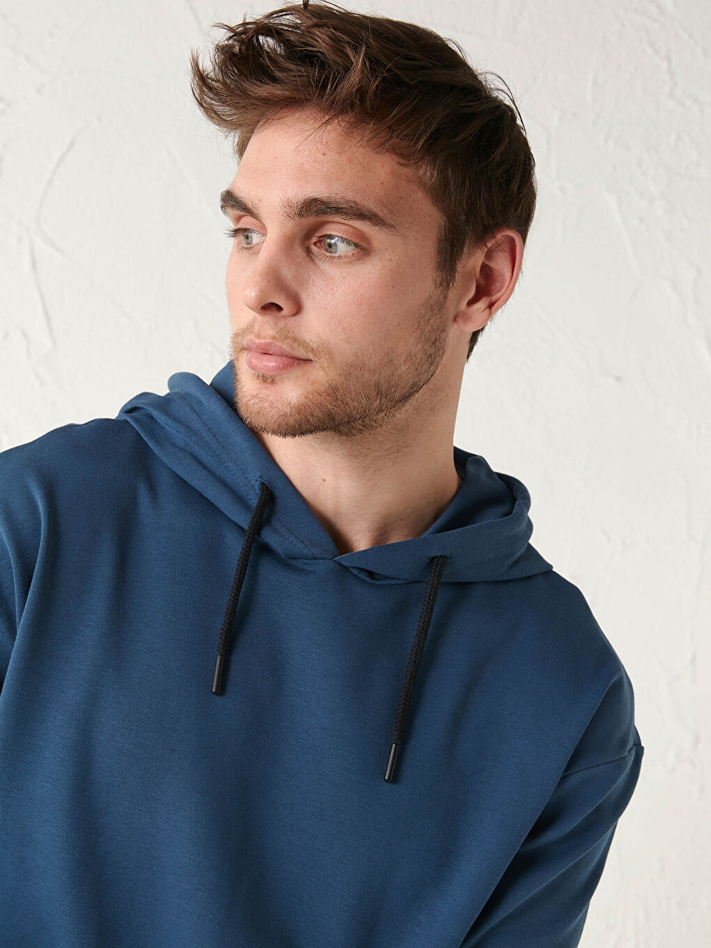 İndigo Kanguru Cepli Hoodie-2