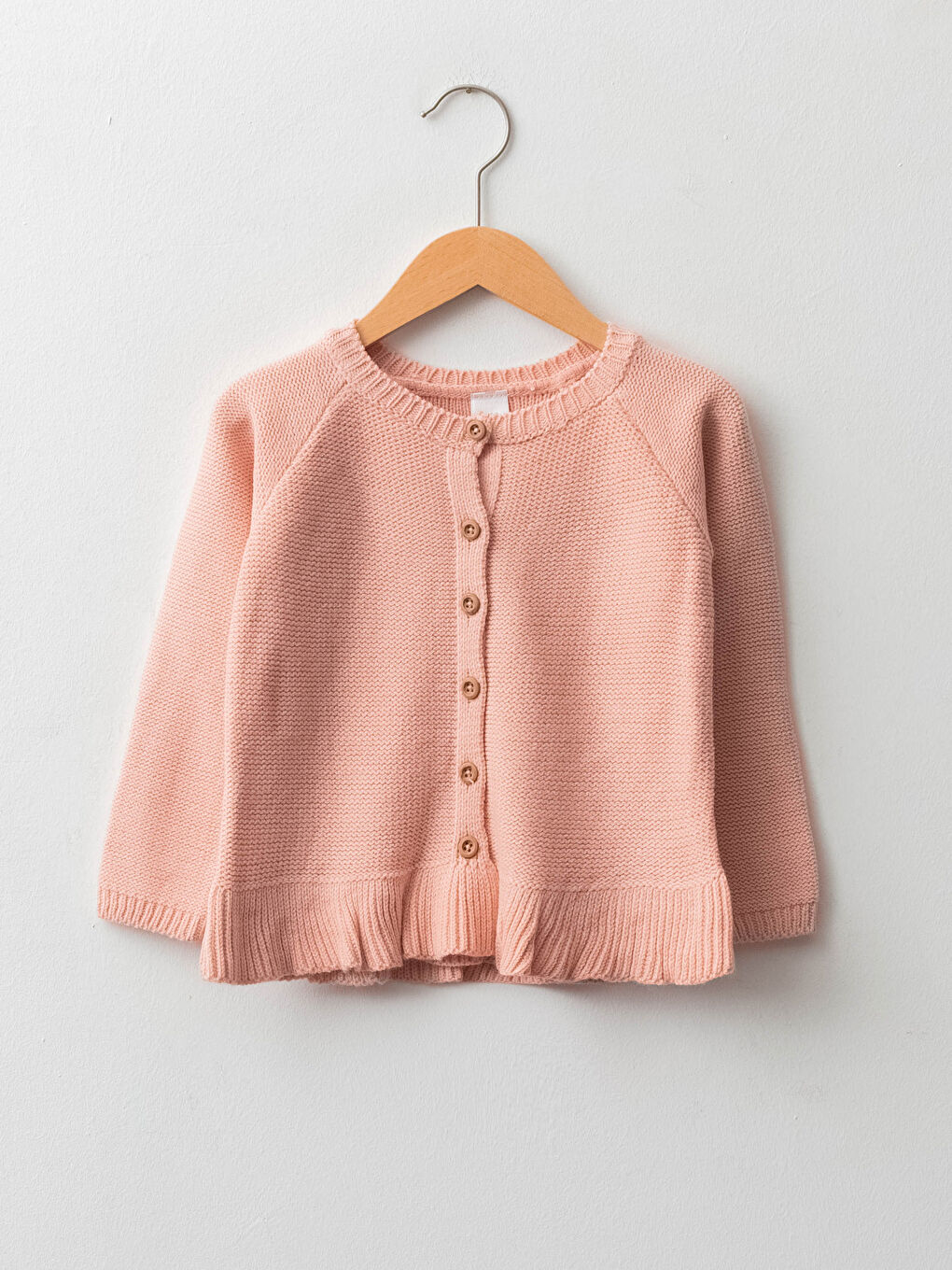 كارديجان تريكو بناتي رضع ياقة دائرية كم طويل سادة