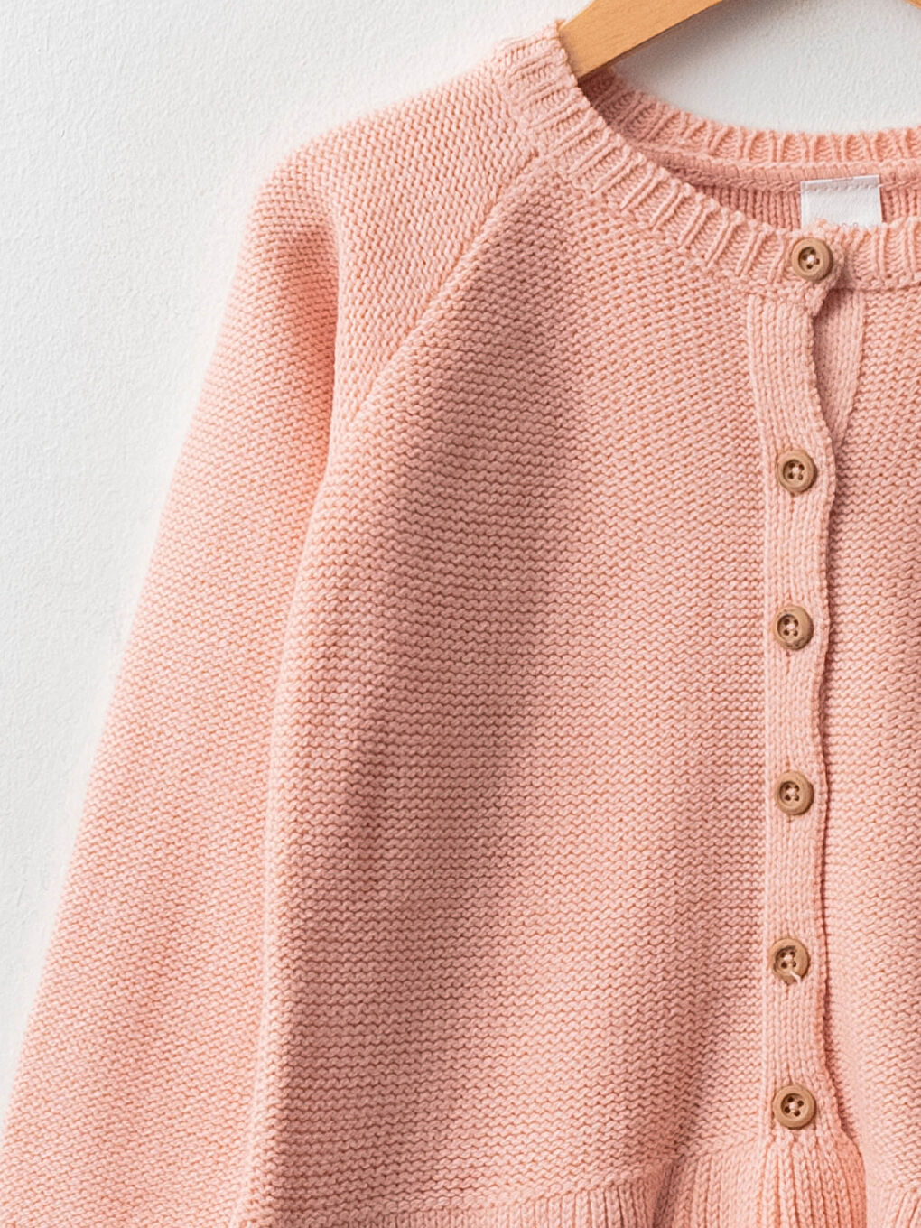 كارديجان تريكو بناتي رضع ياقة دائرية كم طويل سادة-2