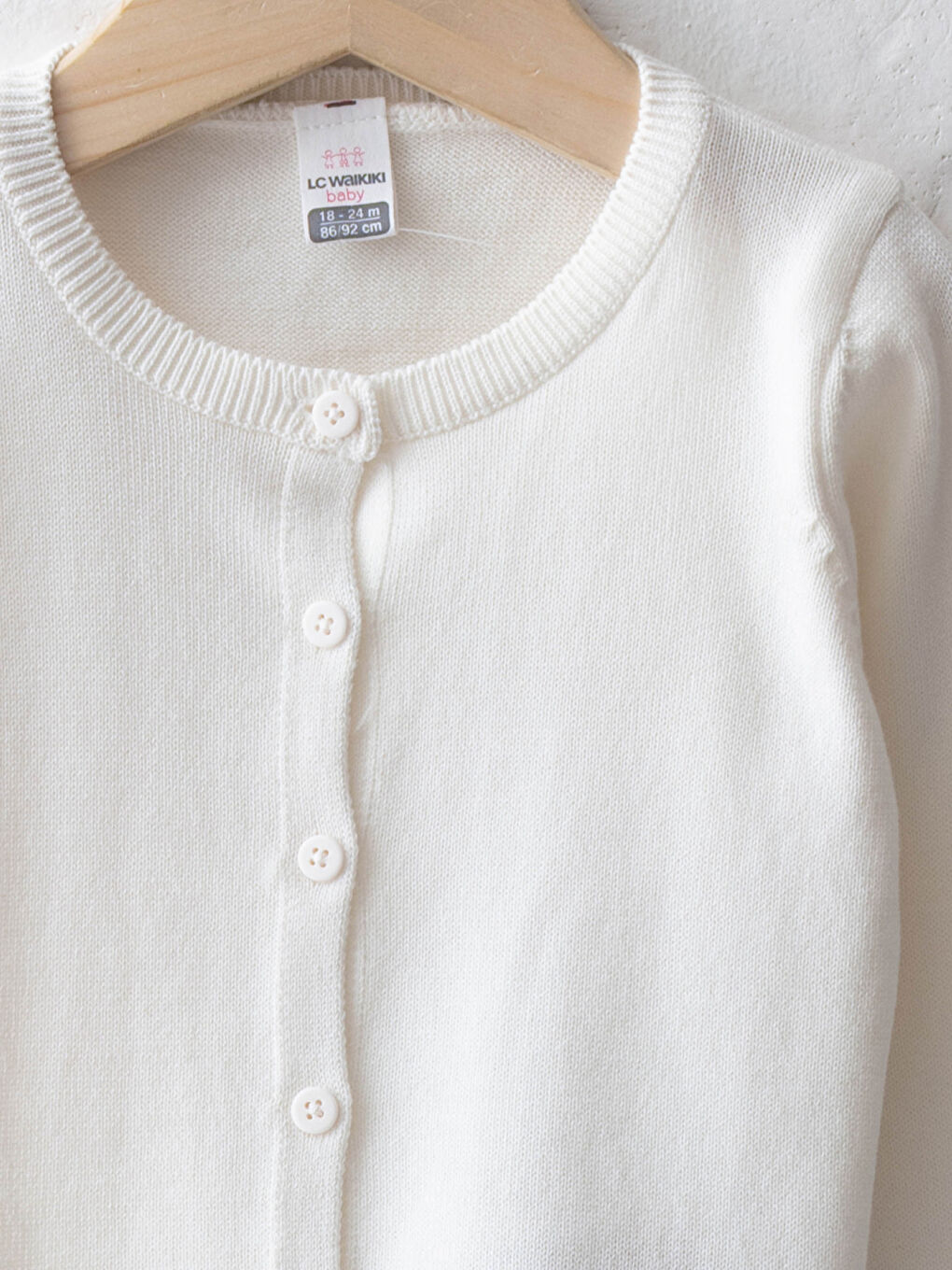 LCW baby Crew Neck Girls Knitted Cardigan -W10764Z1-DF8
