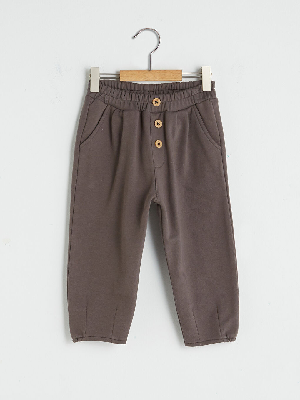 Antrasit Beli Lastikli Basic Erkek Bebek Eşofman Alt