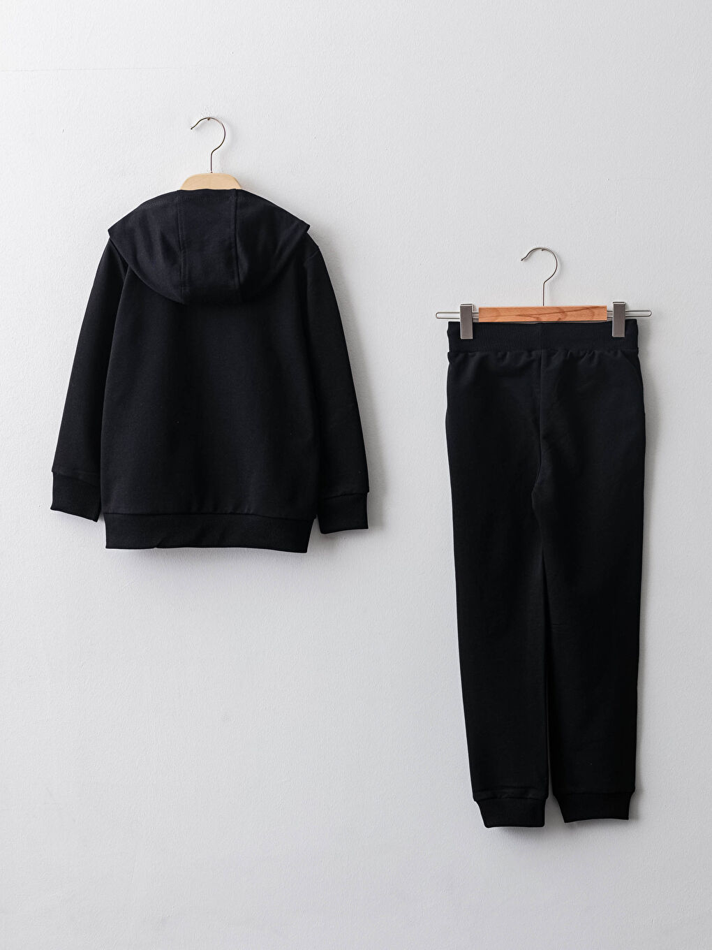 კაპიუშონიანი ნაბეჭდი გრძელმკლავიანი გოგონებისთვის ელვაშესაკრავიანი სპორტული ზედა და სპორტული შარვალი-1