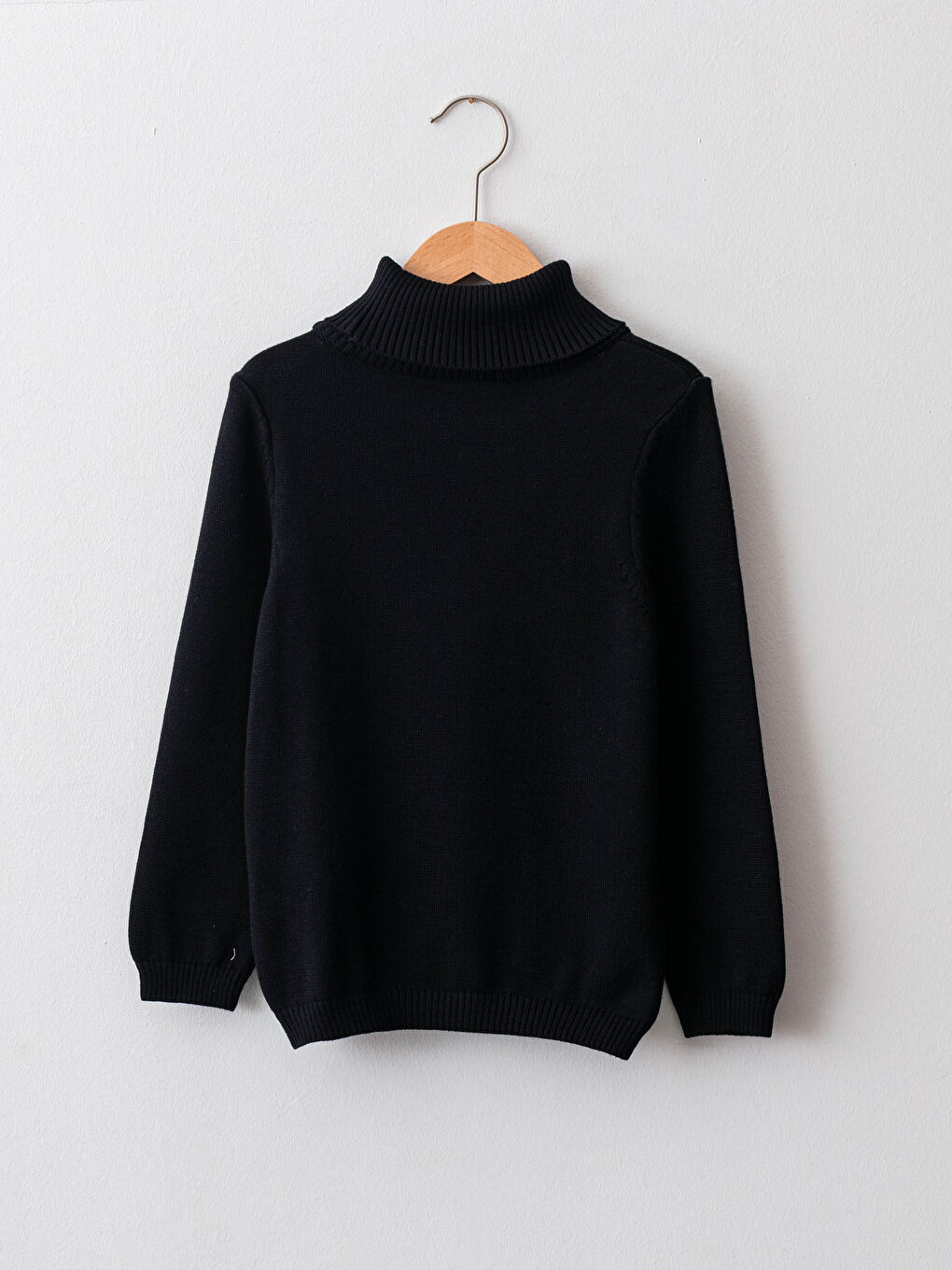 Basic Turtleneck Long Sleeve Girls Slim Knitwear Sweater-1