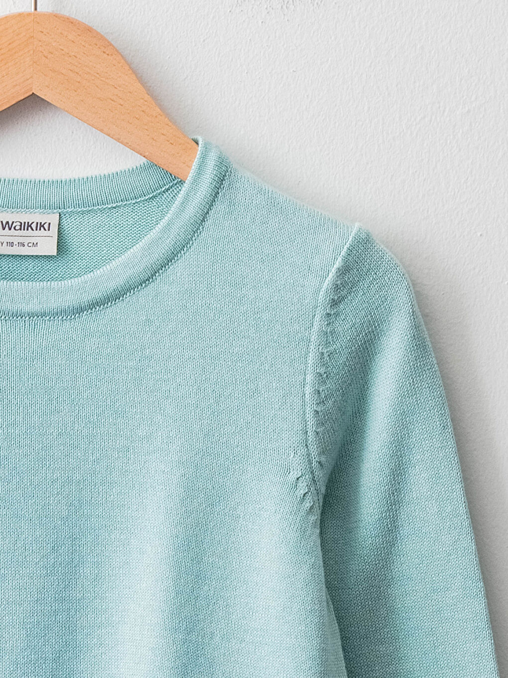 Crew Neck Basic Long Sleeve Girl Thin Tricot Sweater-2