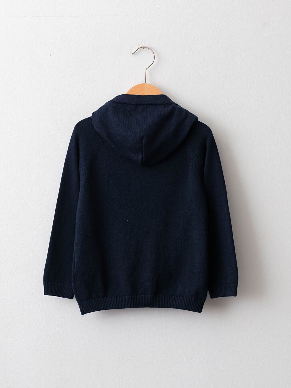Basic Hooded Long Sleeve Thin Knitwear Cardigan For Girls-1