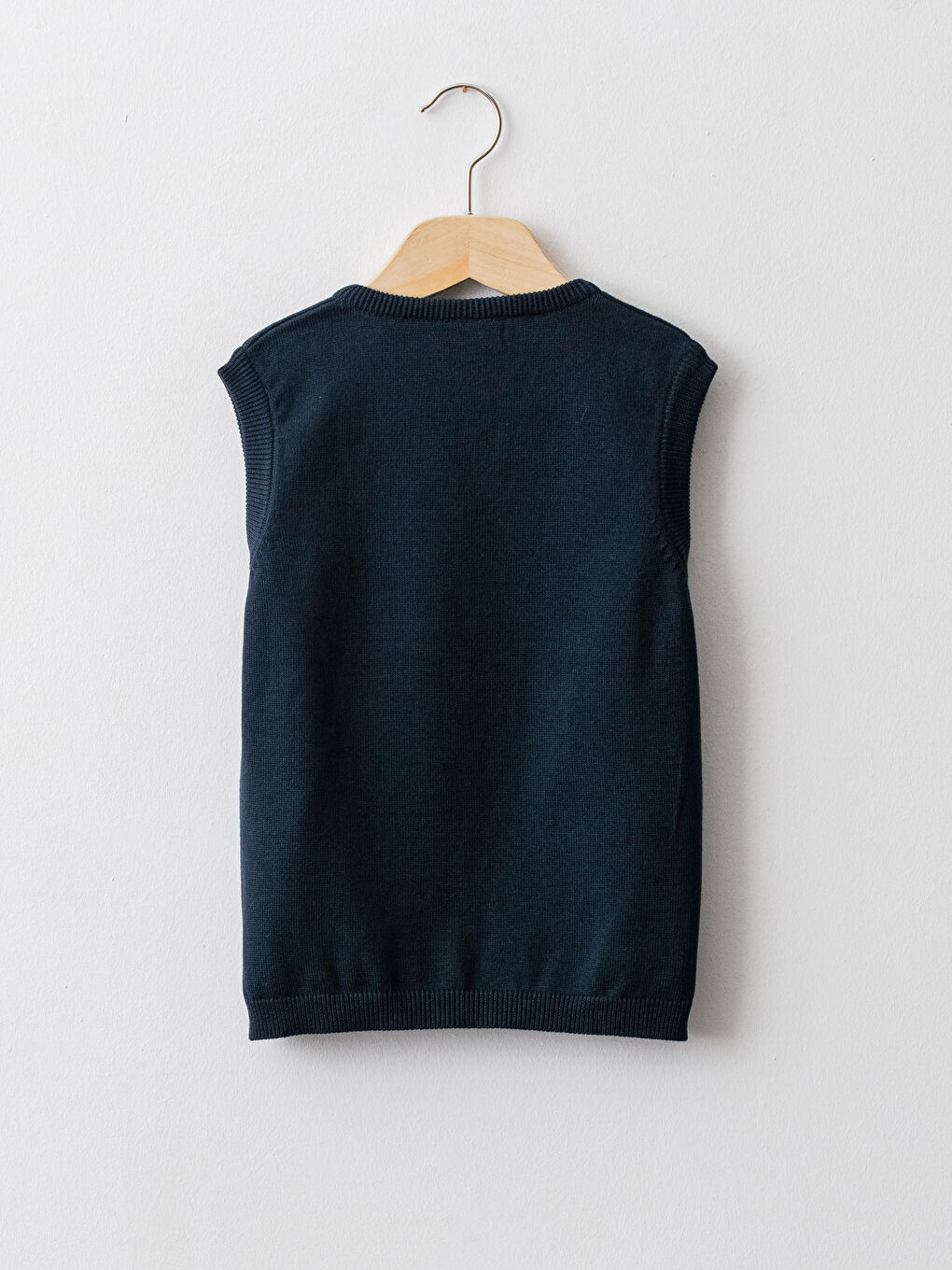 Vesta Pulover Tricotată Subțire cu Decolteu în V pentru Băieți-1