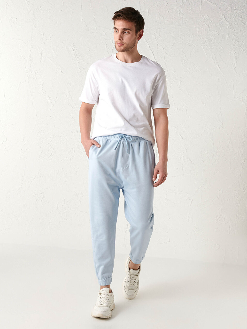 Mavi Bol Kalıp Erkek Jogger Eşofman Altı-2