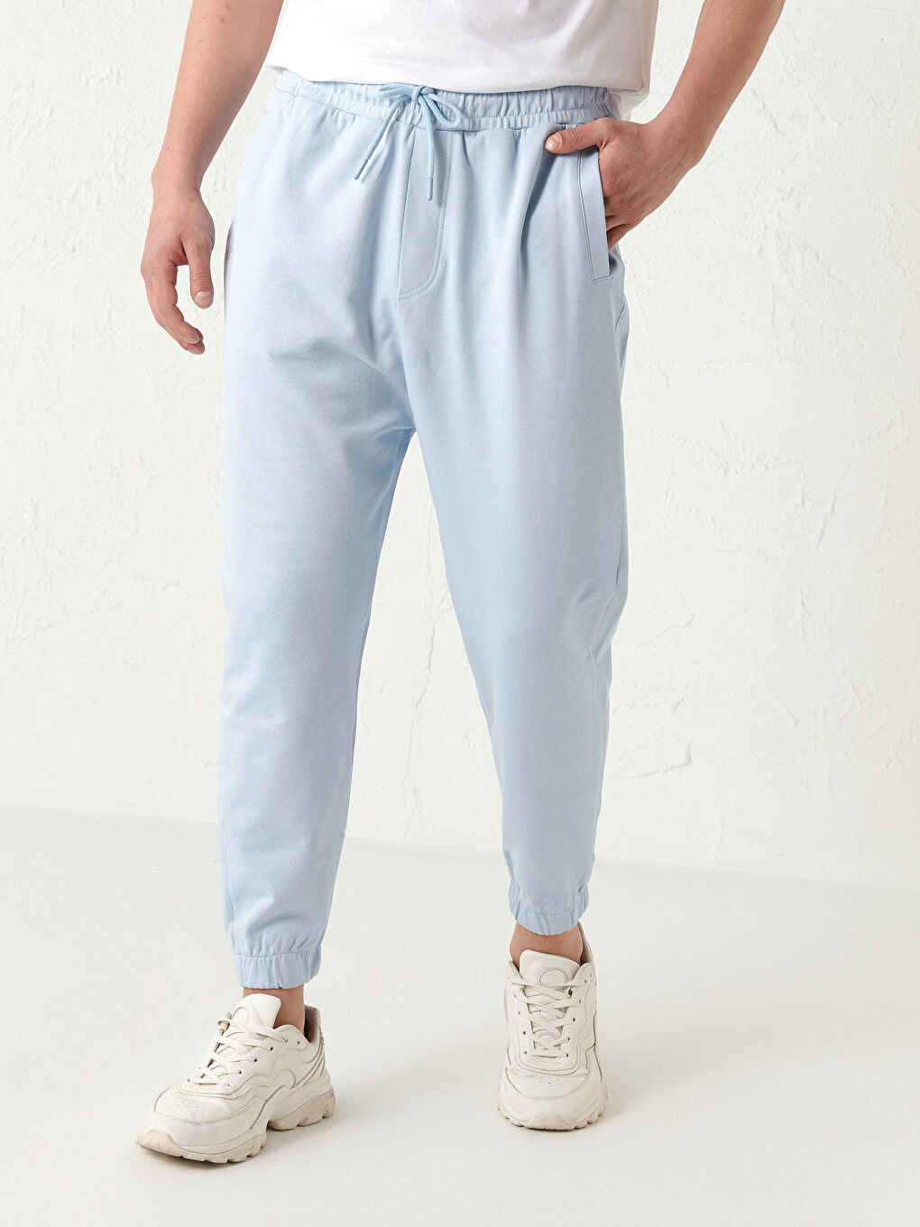 Mavi Bol Kalıp Erkek Jogger Eşofman Altı-3