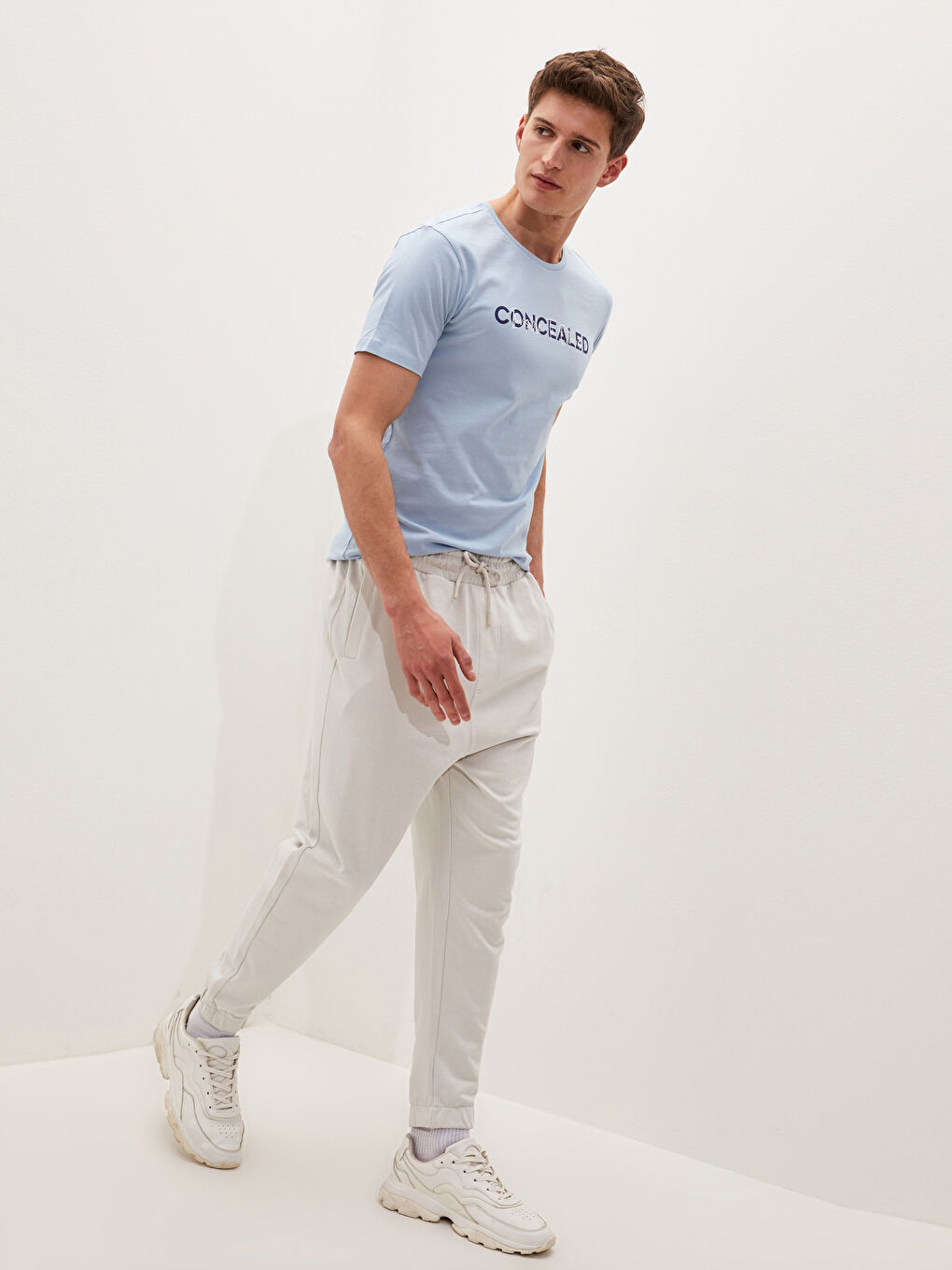 Gri Bol Kalıp Erkek Jogger Eşofman Altı