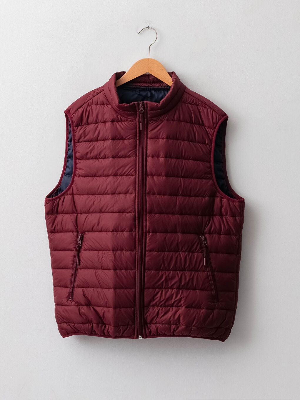 Bordo Slim Fit Dik Yaka İnce Erkek Yelek-6