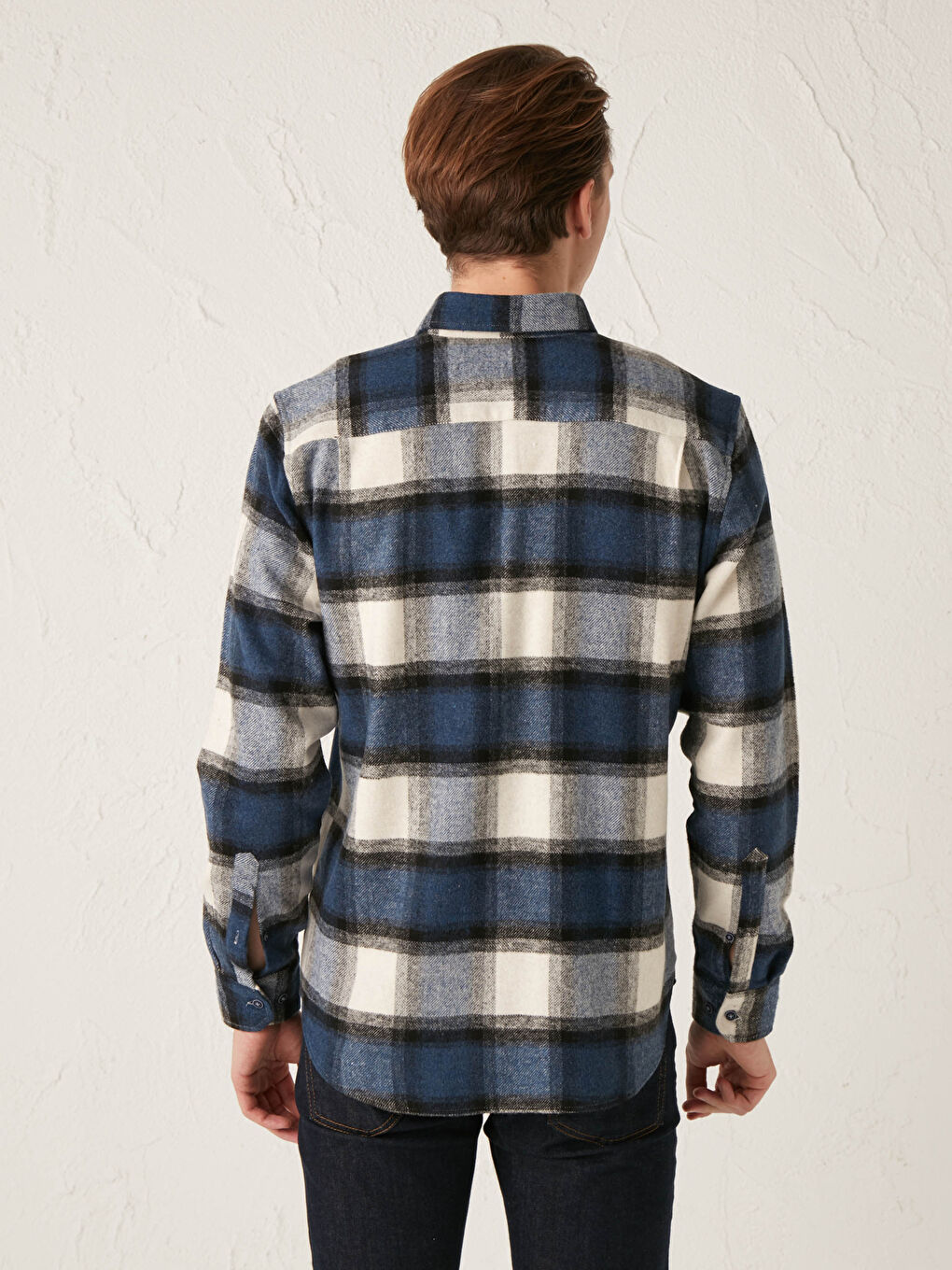 İndigo Regular Fit Uzun Kollu Ekose Erkek Oduncu Gömlek-4