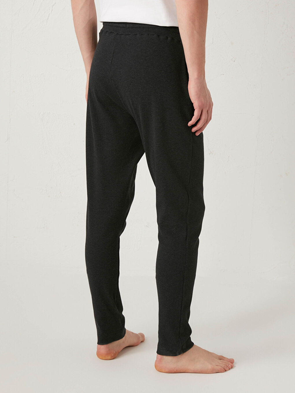 Siyah Standart Kalıp Erkek Pijama Alt-3