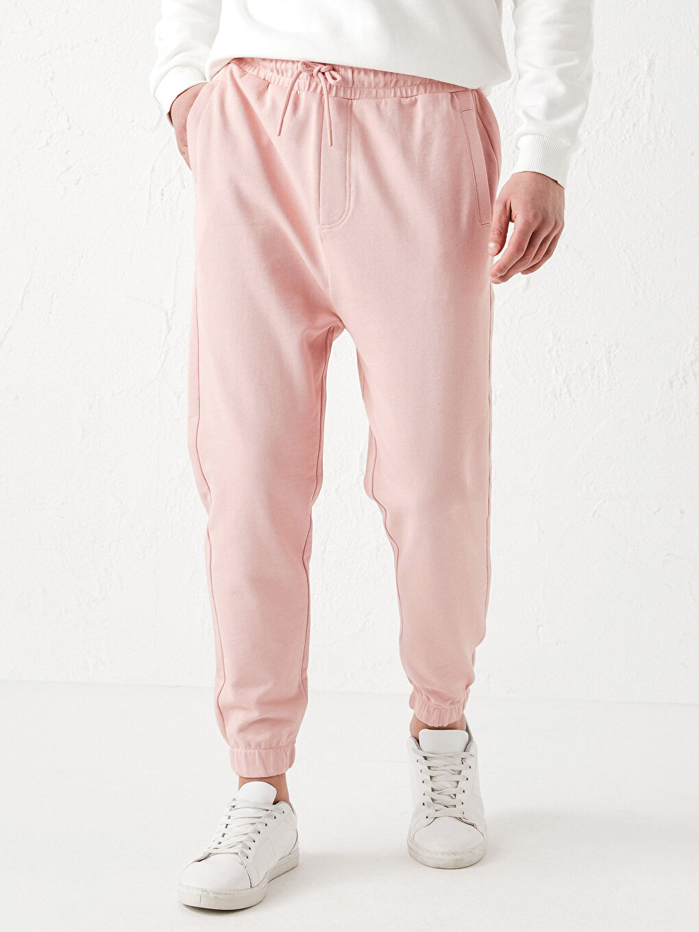 Pembe Bol Kalıp Erkek Jogger Eşofman Altı-2