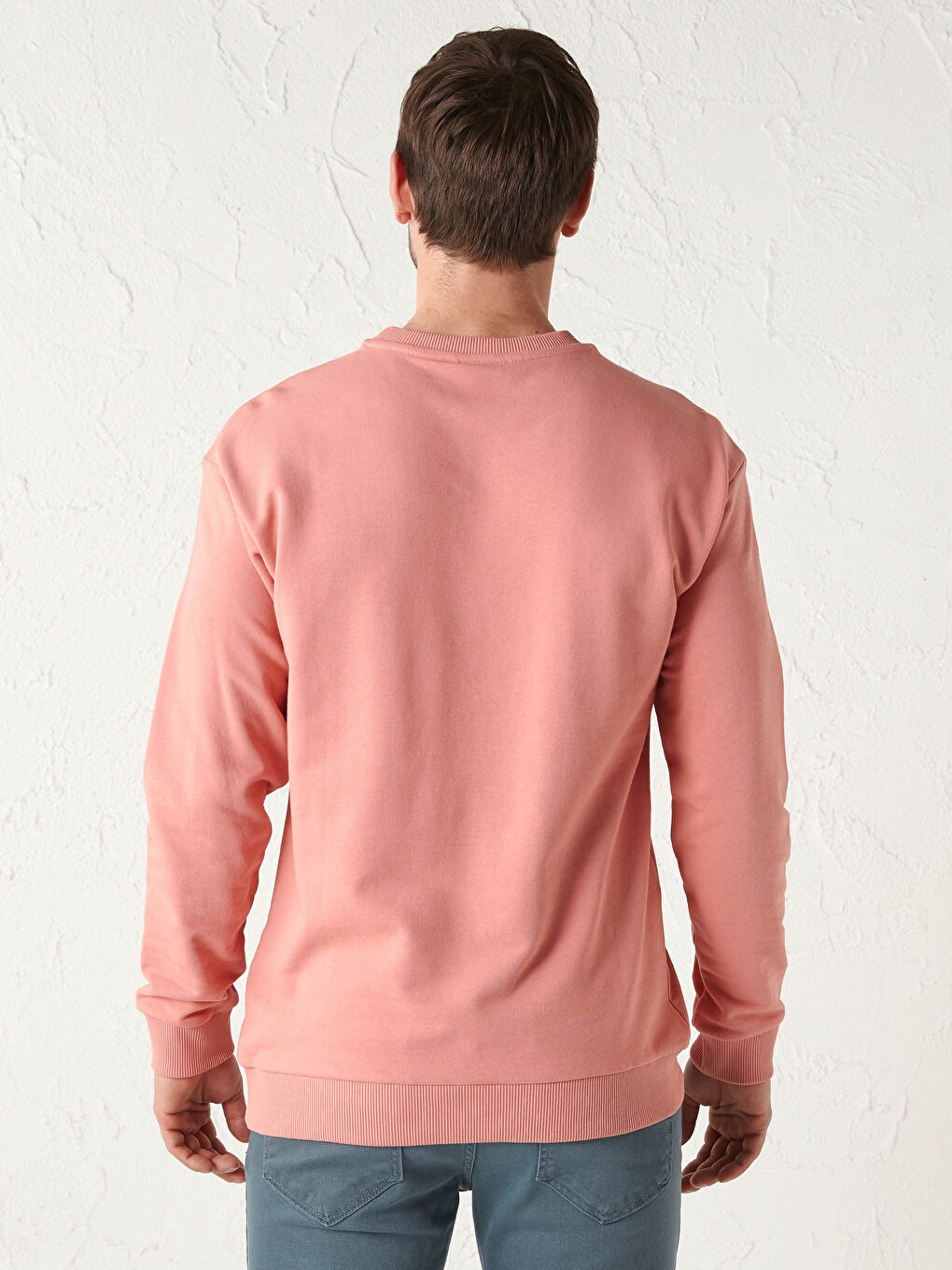 Свитшот Мужской Базовый С Длинным Рукавом И Круглым Вырезом-3