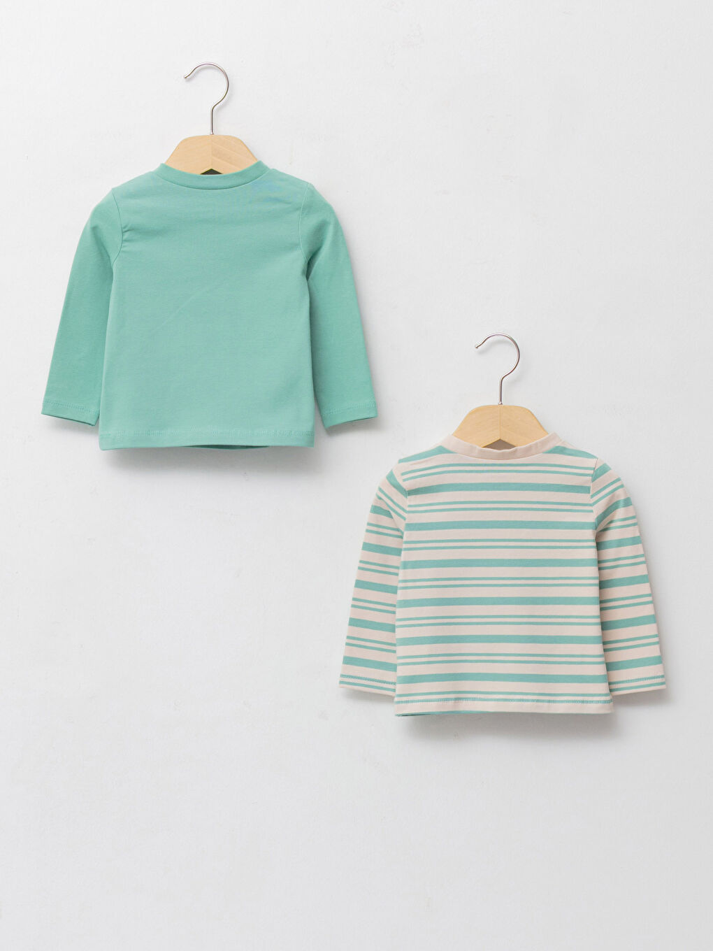 Crew Neck Long Sleeve Printed Cotton Baby Boy T-Shirt 2 Pieces-1