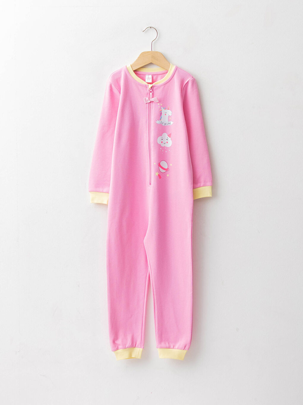 Bisiklet Yaka Baskılı Uzun Kollu Kız Çocuk Uyku Tulumu