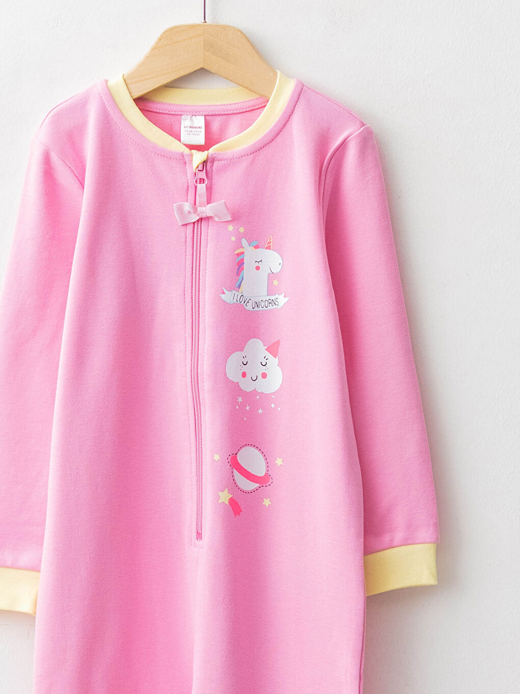 Bisiklet Yaka Baskılı Uzun Kollu Kız Çocuk Uyku Tulumu-2