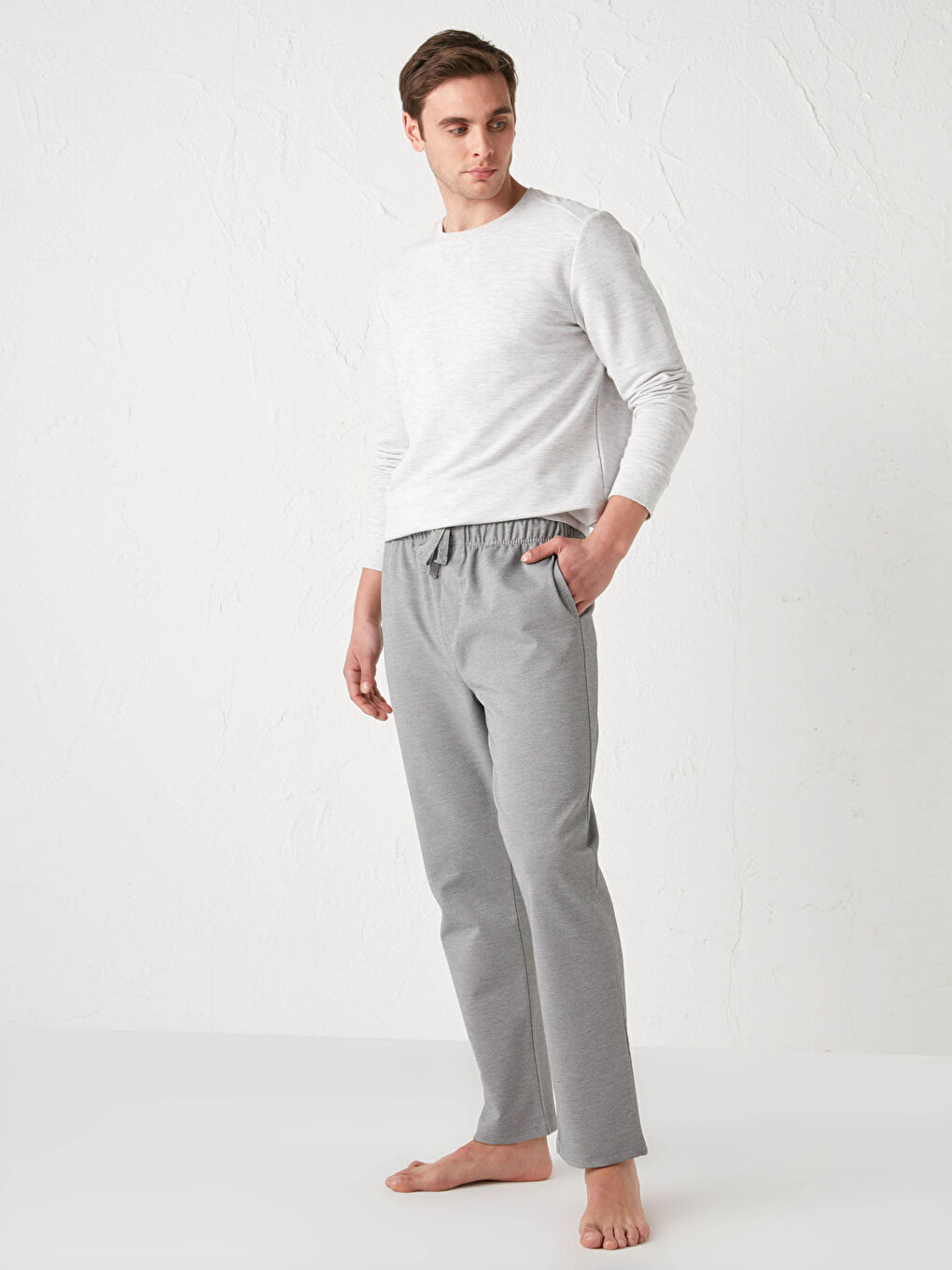 Gri Standart Kalıp Erkek Pijama Alt-1