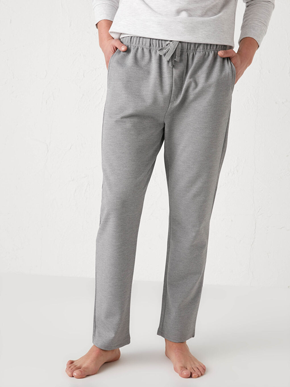 Gri Standart Kalıp Erkek Pijama Alt-2