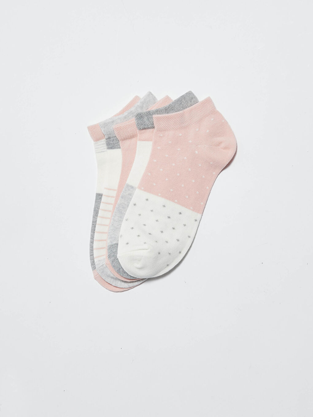 Женские узорчатые короткие носки - комплект из 5 штук