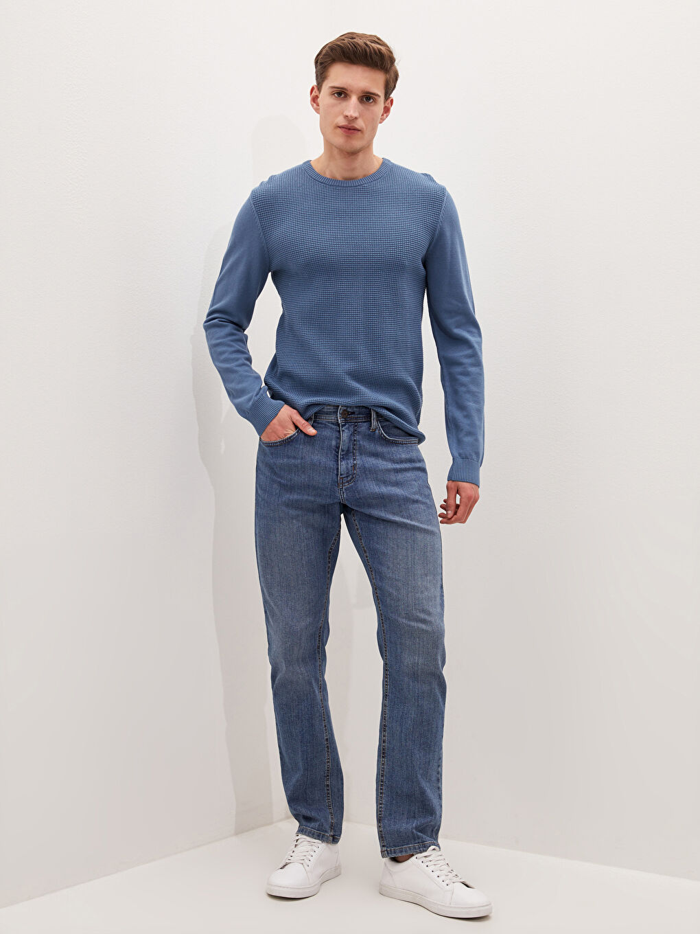 LCWAIKIKI Classic Crew Neck Long Sleeve Men's Tricot Sweater -0WJF22Z8-Q3Y