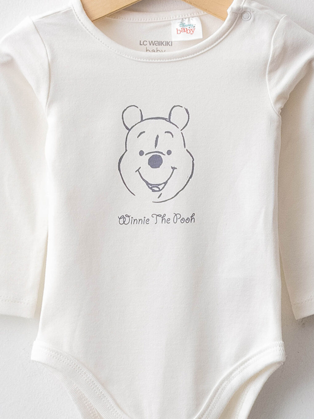 Bisiklet Yaka Uzun Kollu Winnie the Pooh Baskılı Pamuklu Erkek Bebek 3'lü Takım-2