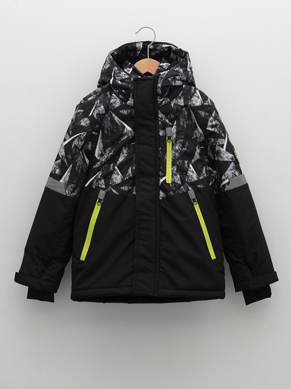 Лыжная Куртка Для Мальчиков С Принтом И Капюшоном