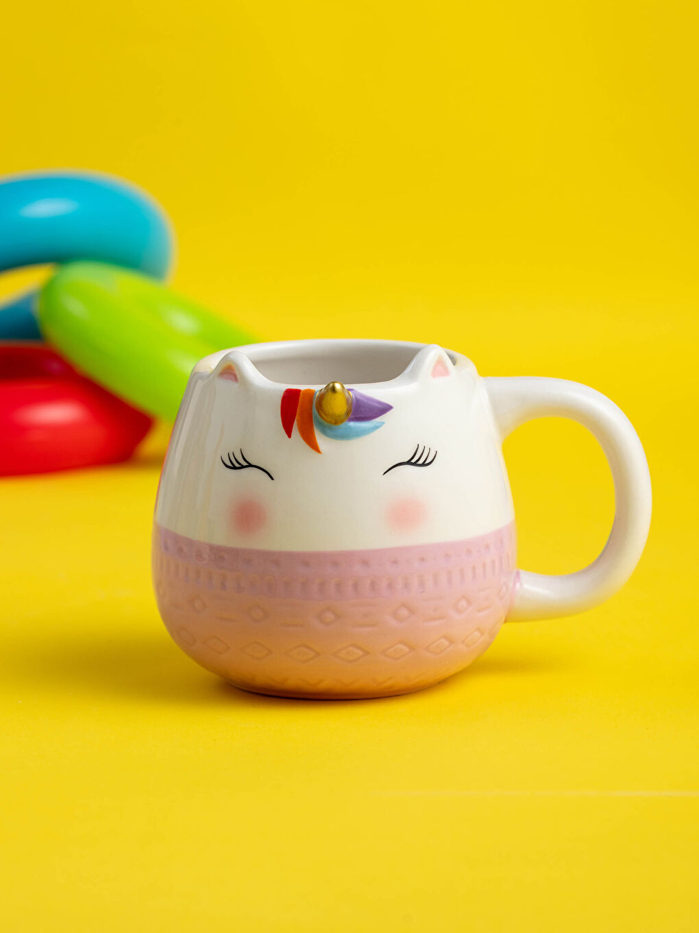 Karışık Seramik Desenli Kupa Bardak 353 ml